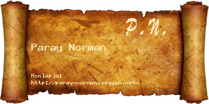 Paray Norman névjegykártya